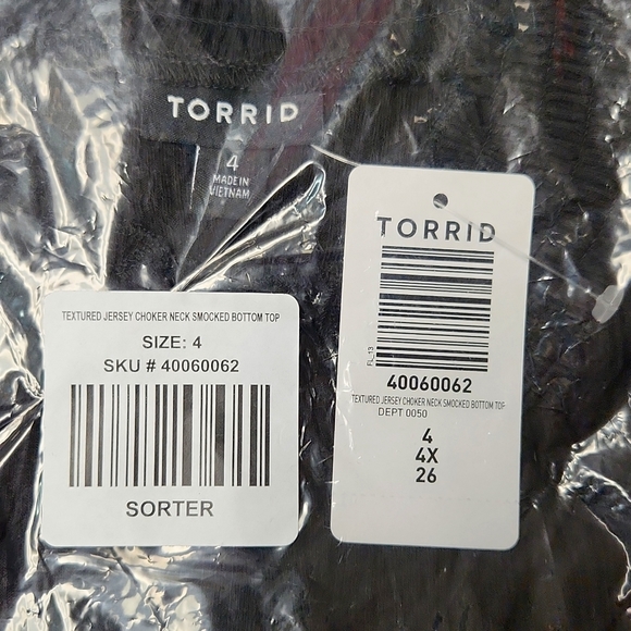 ❤️NWT VINTAGE TORRID TOP - CHOKER NECK - CUT OUT - SMOCKED HEM BLOUSE PLUS SIZE - Picture 13 of 14